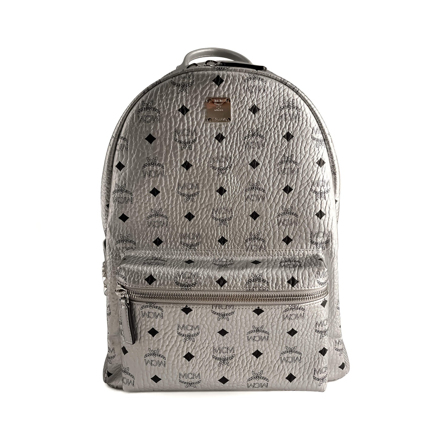 Second hand MCM Stark Medium Visetos Canvas Backpack Metallic - Tabita Bags