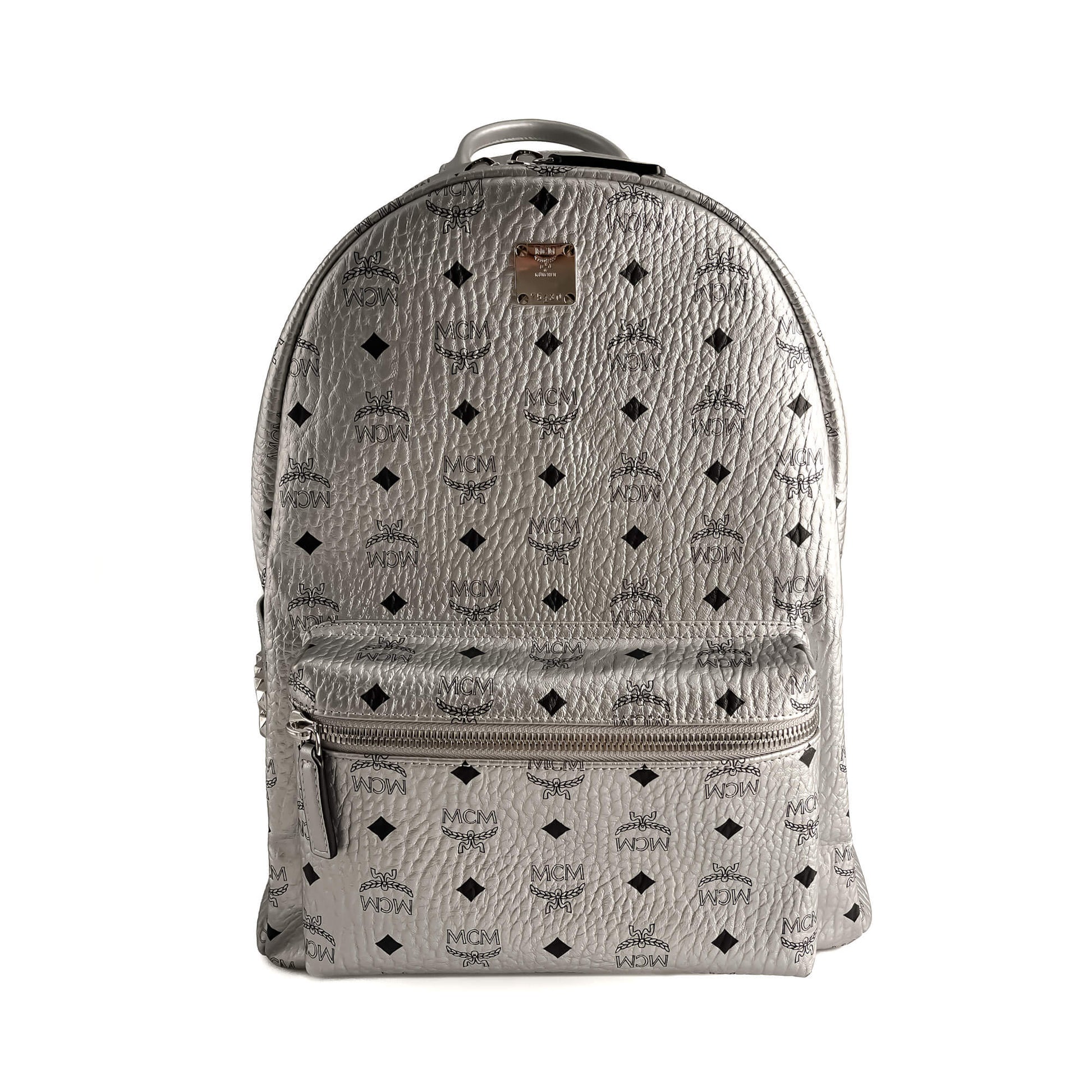 Second hand MCM Stark Medium Visetos Canvas Backpack Metallic - Tabita Bags