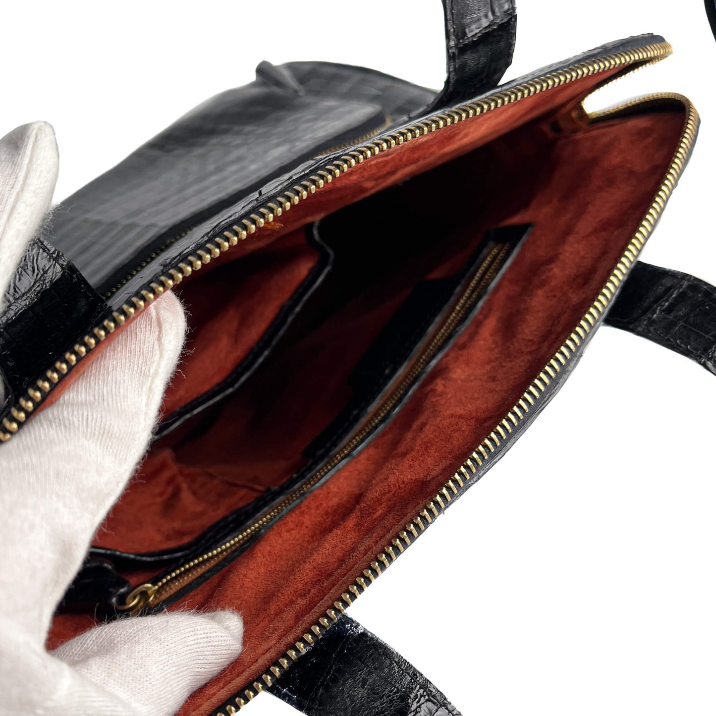 Second hand Nancy Gonzales Top - handle Exotic Leather Handbag Black - Tabita Bags