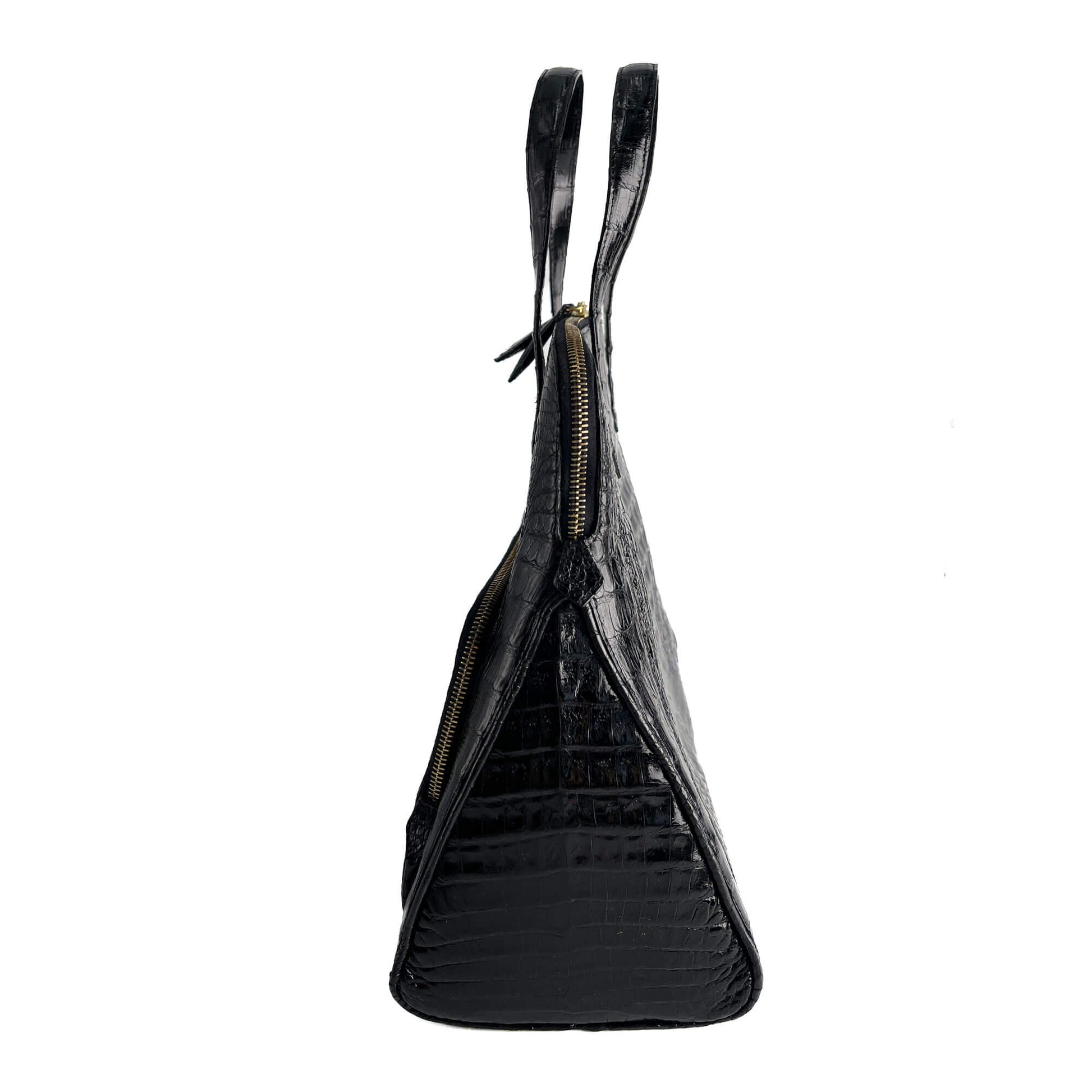 Second hand Nancy Gonzales Top - handle Exotic Leather Handbag Black - Tabita Bags