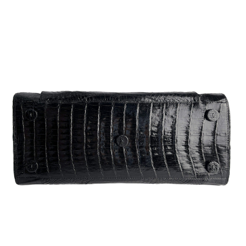 Second hand Nancy Gonzales Top - handle Exotic Leather Handbag Black - Tabita Bags