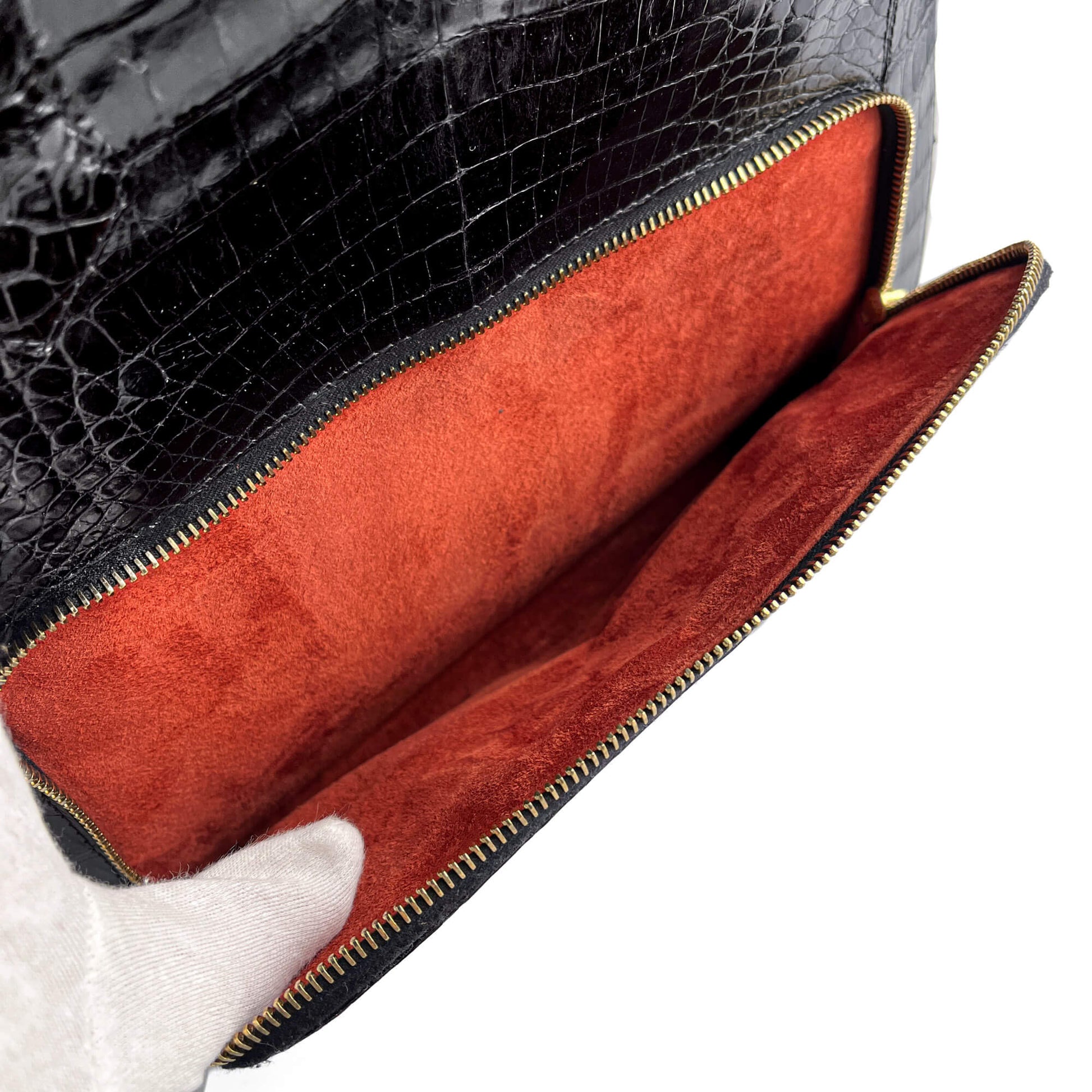 Second hand Nancy Gonzales Top - handle Exotic Leather Handbag Black - Tabita Bags