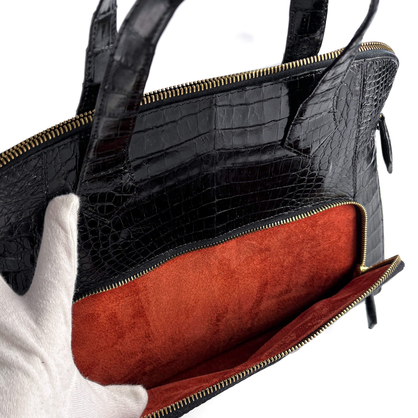 Second hand Nancy Gonzales Top - handle Exotic Leather Handbag Black - Tabita Bags