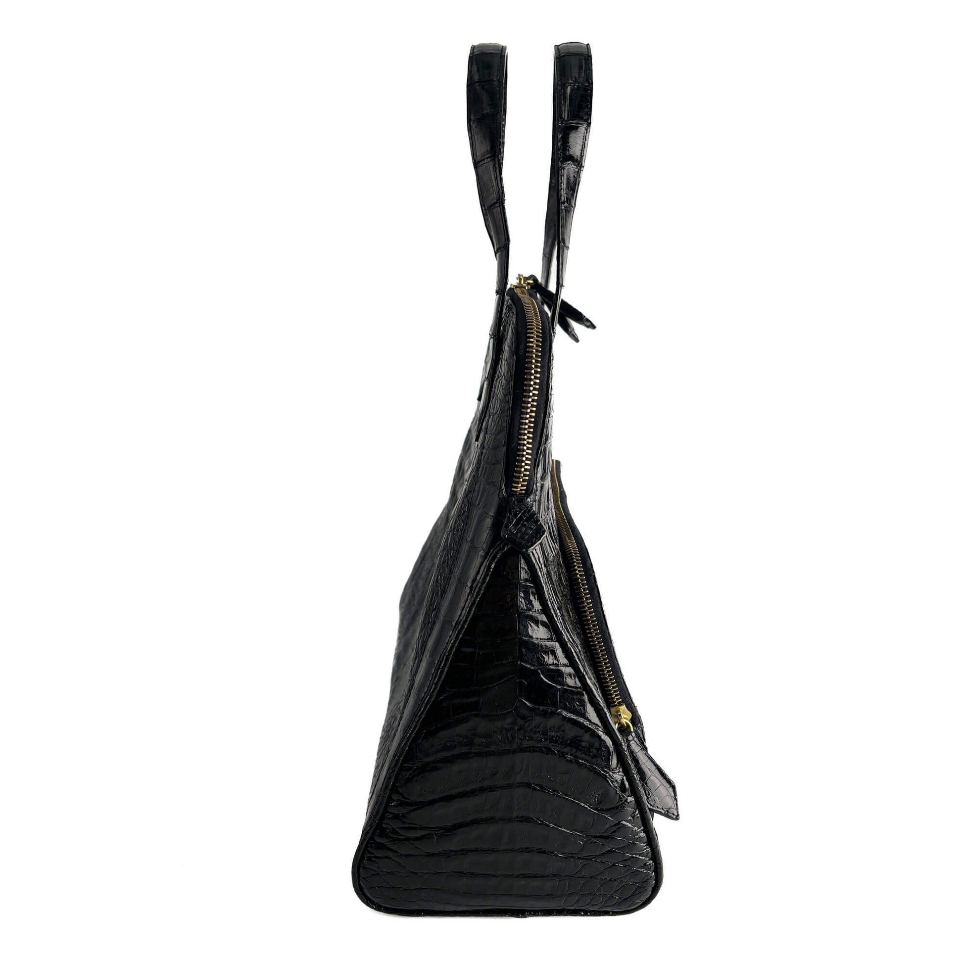 Second hand Nancy Gonzales Top - handle Exotic Leather Handbag Black - Tabita Bags