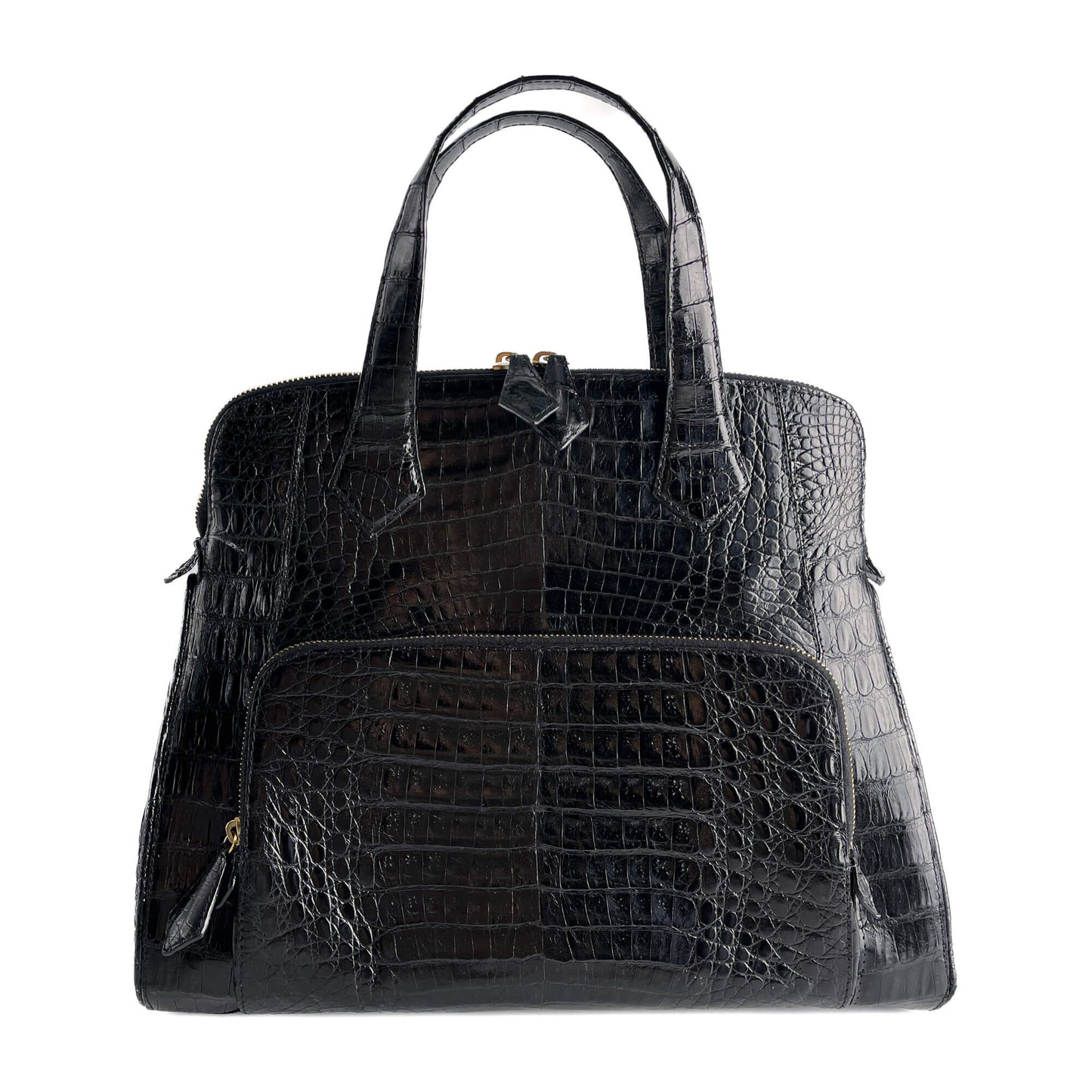 Second hand Nancy Gonzales Top - handle Exotic Leather Handbag Black - Tabita Bags