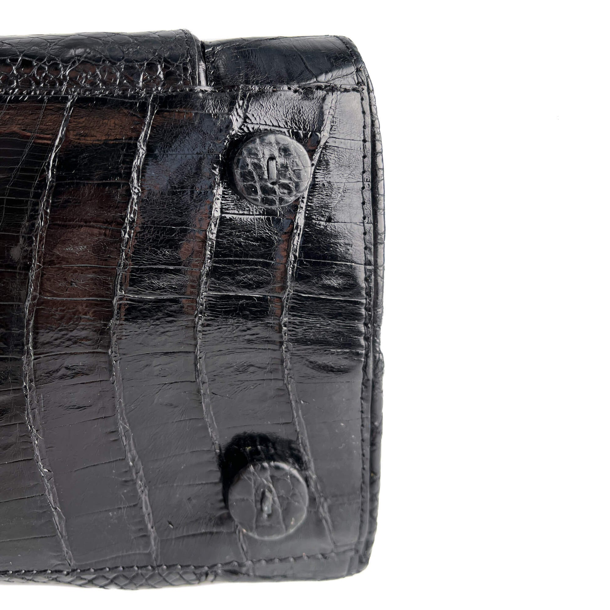 Second hand Nancy Gonzales Top - handle Exotic Leather Handbag Black - Tabita Bags