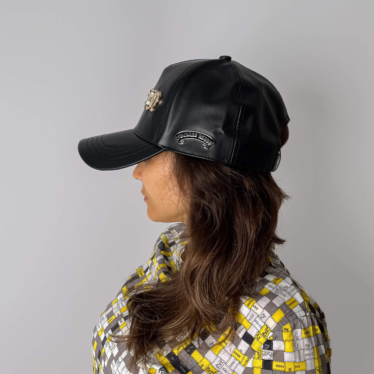 Second hand Philipp Plein Gothic Micro Polyurethane Fabric Baseball Cap 62 Black - Tabita Bags
