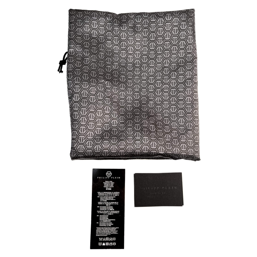 Second hand Philipp Plein Hexagon Croco Printed Leather Bowler Shoulder Bag Black - Tabita Bags