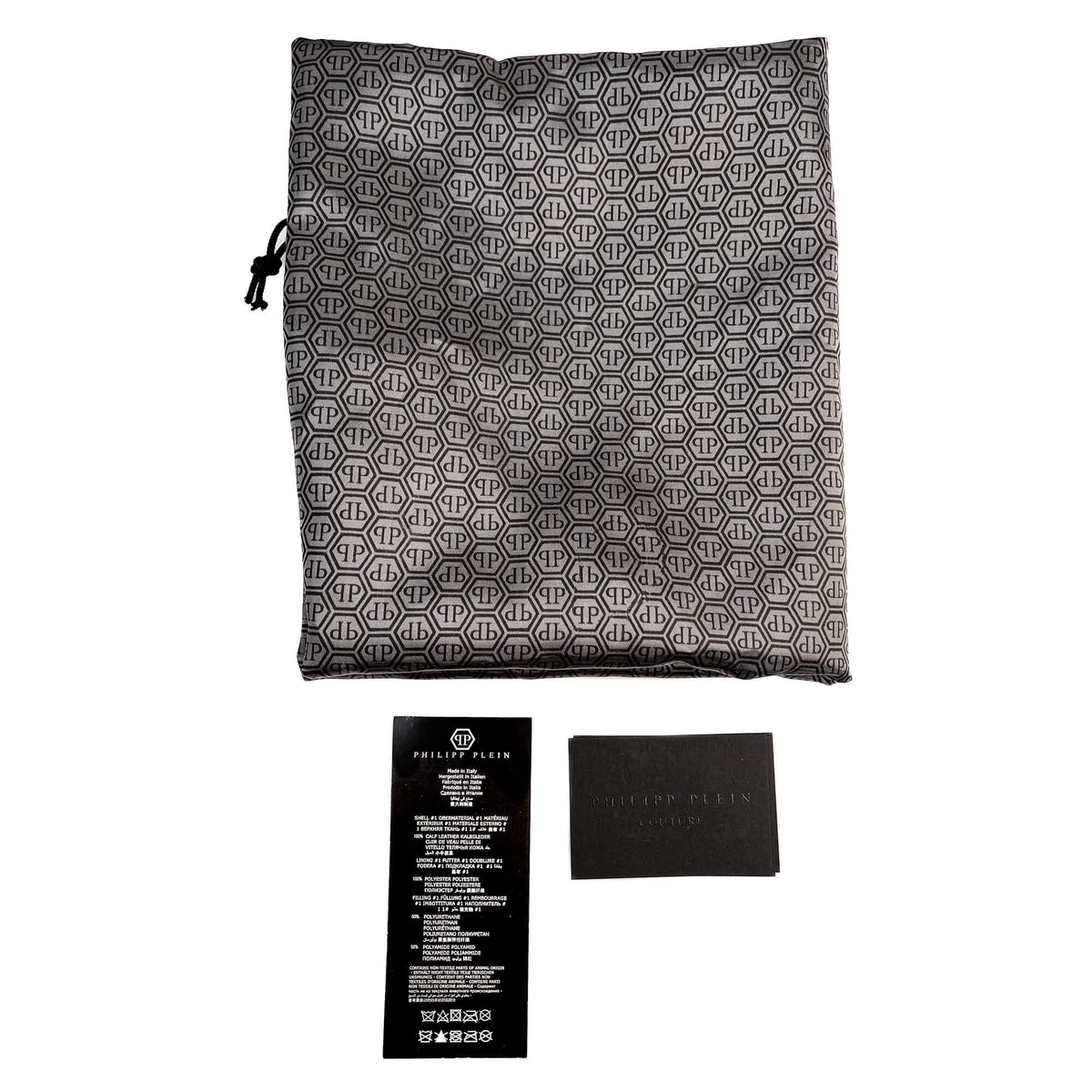 Second hand Philipp Plein Hexagon Croco Printed Leather Bowler Shoulder Bag Black - Tabita Bags