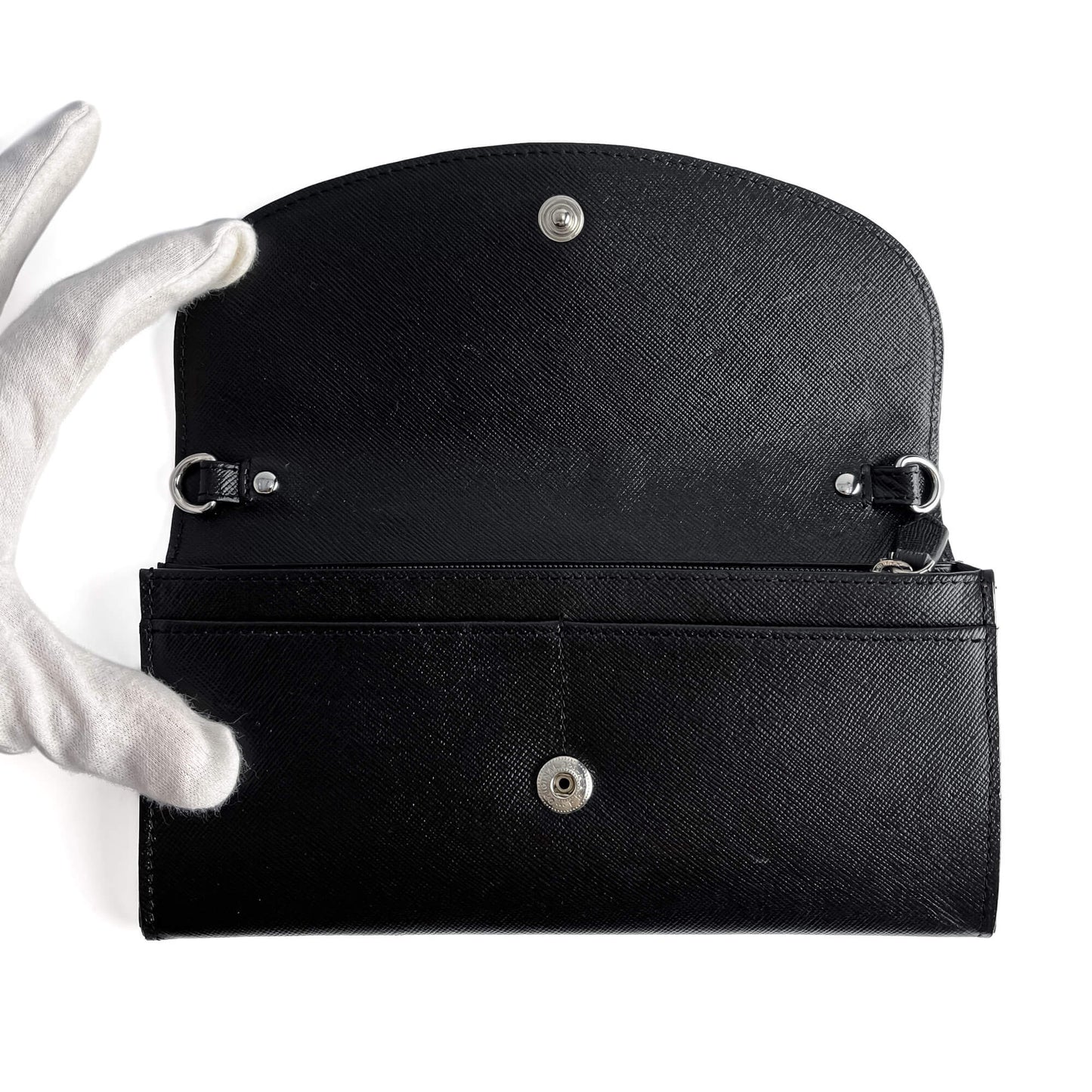 Second hand Philipp Plein Hexagon Saffiano leather Leather 2 - Ways Wallet on Chain Crossbody Black - Tabita Bags