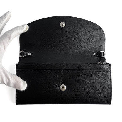 Second hand Philipp Plein Hexagon Saffiano leather Leather 2 - Ways Wallet on Chain Crossbody Black - Tabita Bags