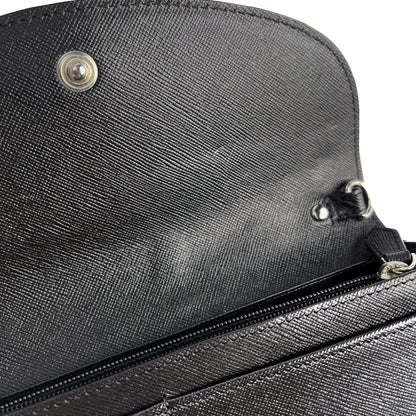 Second hand Philipp Plein Hexagon Saffiano leather Leather 2 - Ways Wallet on Chain Crossbody Black - Tabita Bags