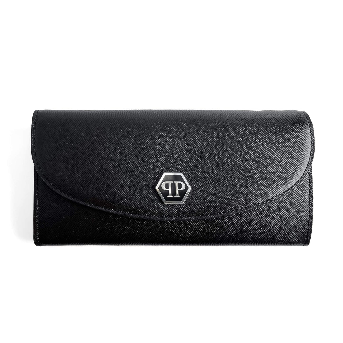 Second hand Philipp Plein Hexagon Saffiano leather Leather 2 - Ways Wallet on Chain Crossbody Black - Tabita Bags