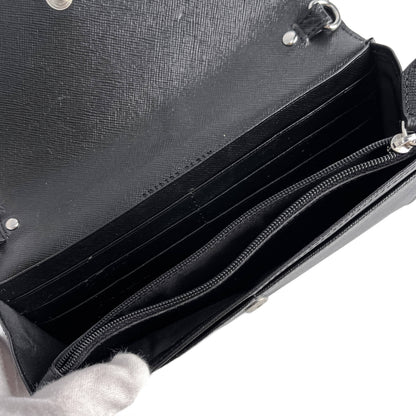 Second hand Philipp Plein Hexagon Saffiano leather Leather 2 - Ways Wallet on Chain Crossbody Black - Tabita Bags