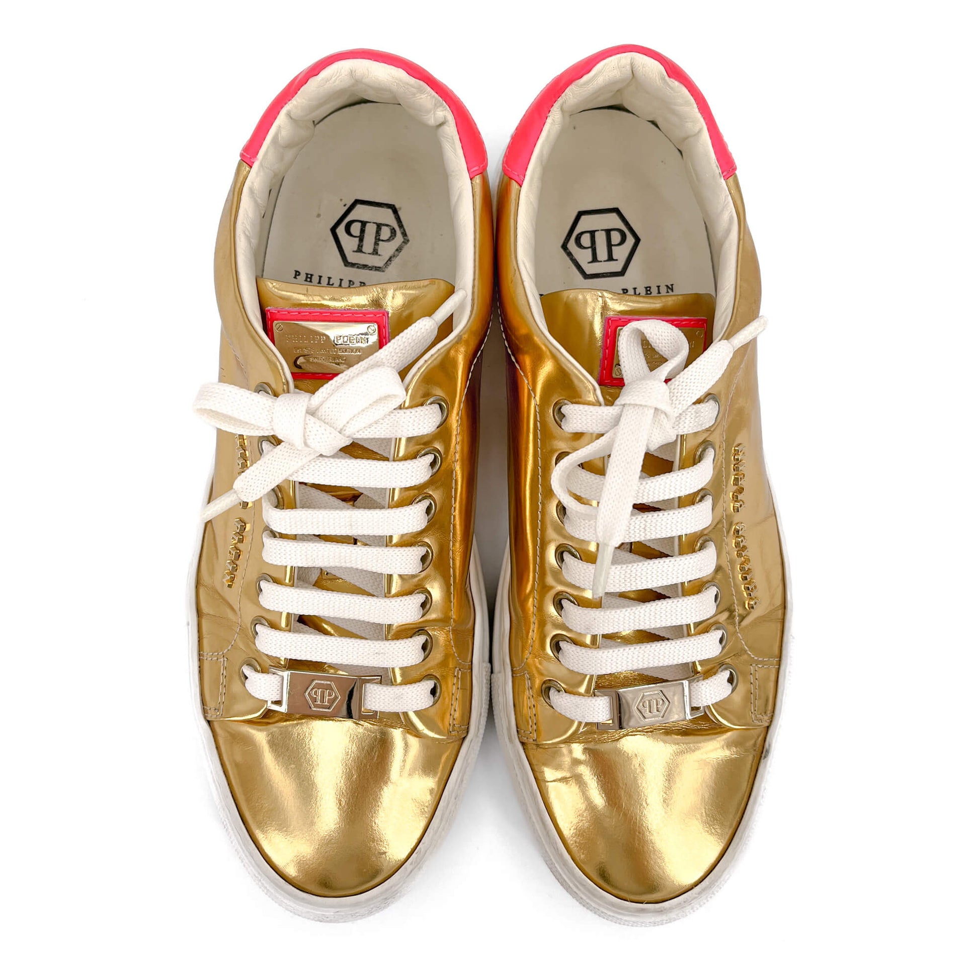 Second hand Philipp Plein Leather Sneakers 38 Gold - Tabita Bags