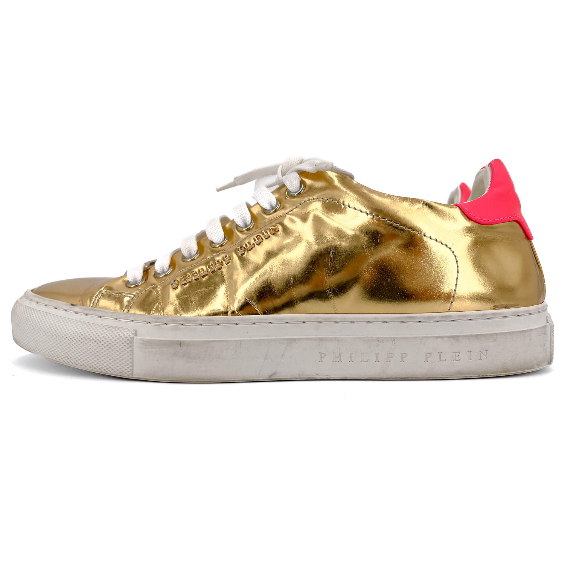 Second hand Philipp Plein Leather Sneakers 38 Gold - Tabita Bags