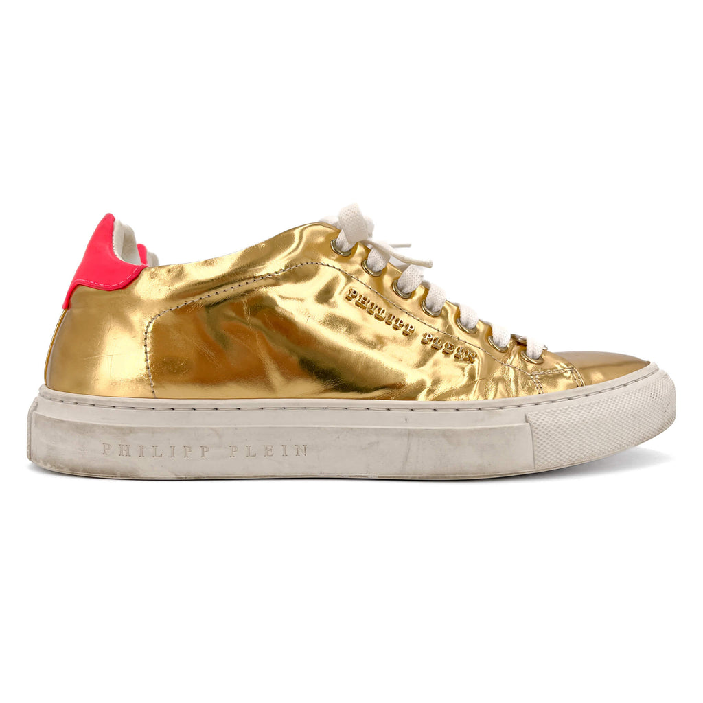 Second hand Philipp Plein Leather Sneakers 38 Gold - Tabita Bags