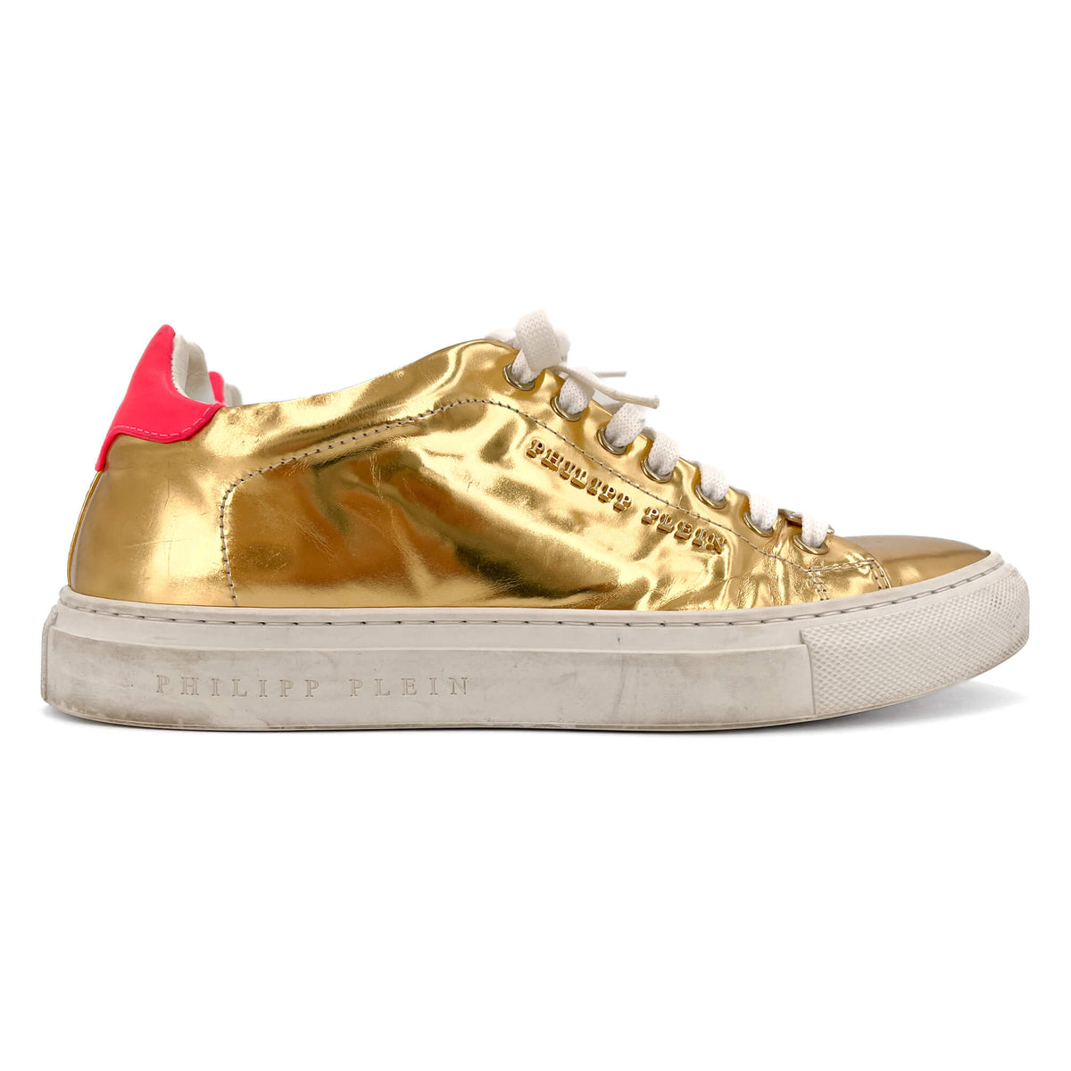 Second hand Philipp Plein Leather Sneakers 38 Gold - Tabita Bags