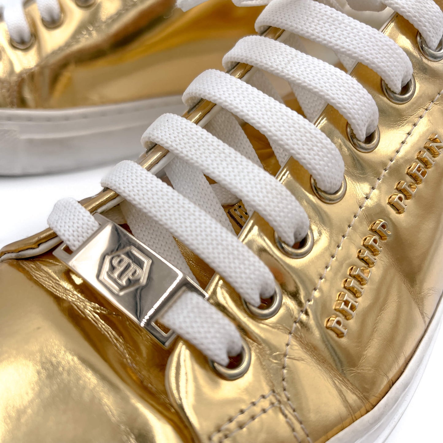 Second hand Philipp Plein Leather Sneakers 38 Gold - Tabita Bags