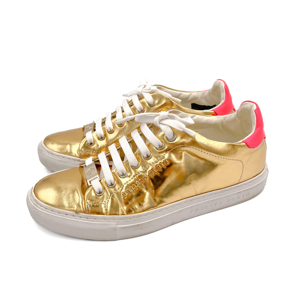 Second hand Philipp Plein Leather Sneakers 38 Gold - Tabita Bags