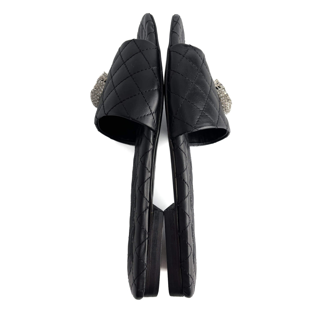 Second hand Philipp Plein Skull Matelasse Textile Fibres And Leather Sandals Black - Tabita Bags