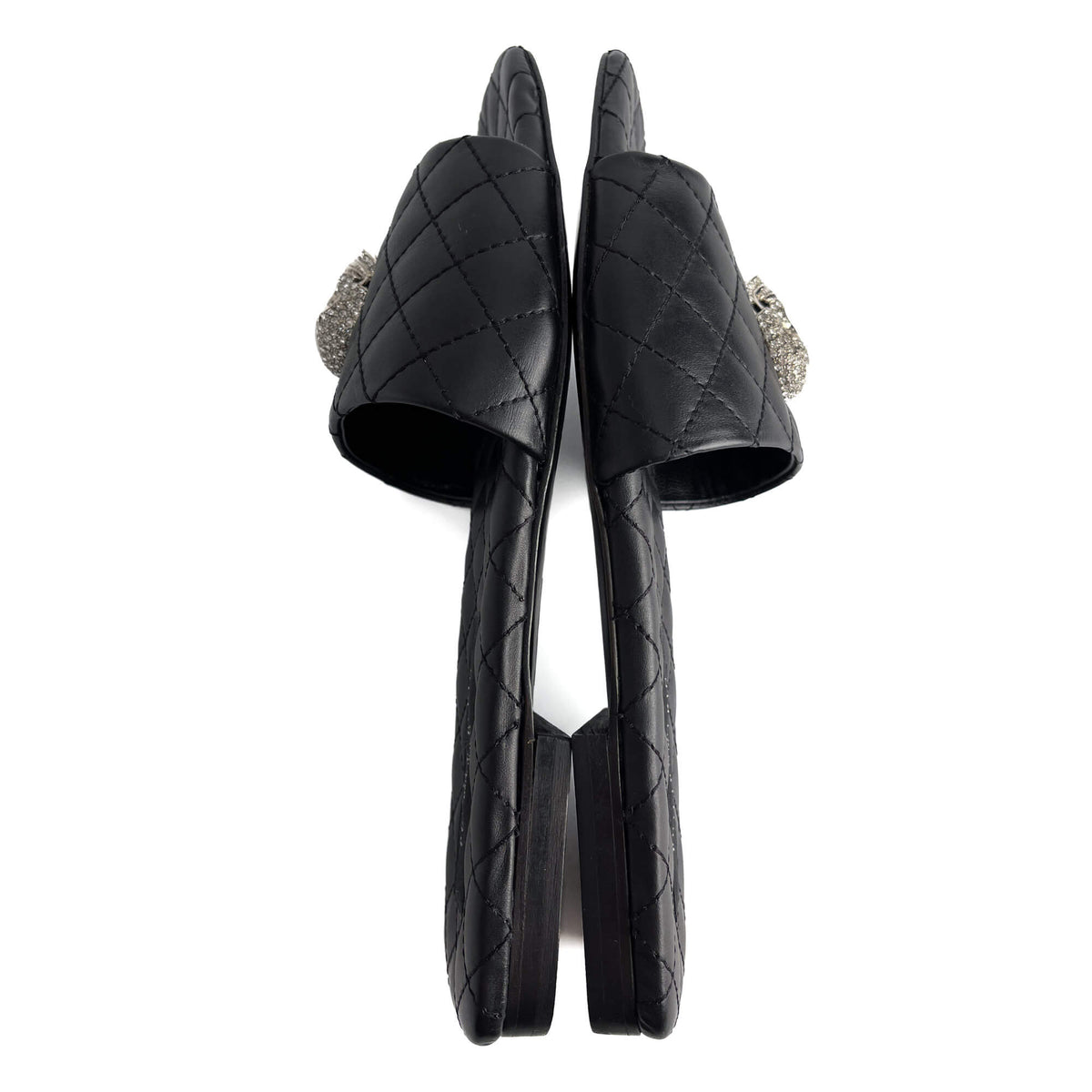 Second hand Philipp Plein Skull Matelasse Textile Fibres And Leather Sandals Black - Tabita Bags
