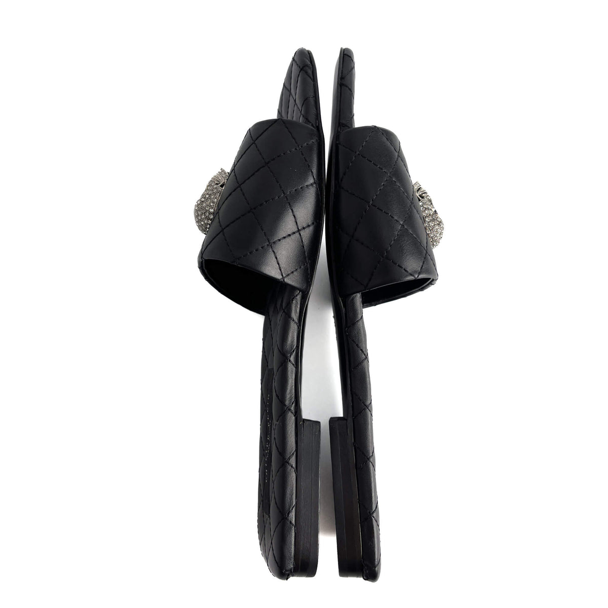 Second hand Philipp Plein Skull Matelasse Textile Fibres And Leather Sandals Black - Tabita Bags