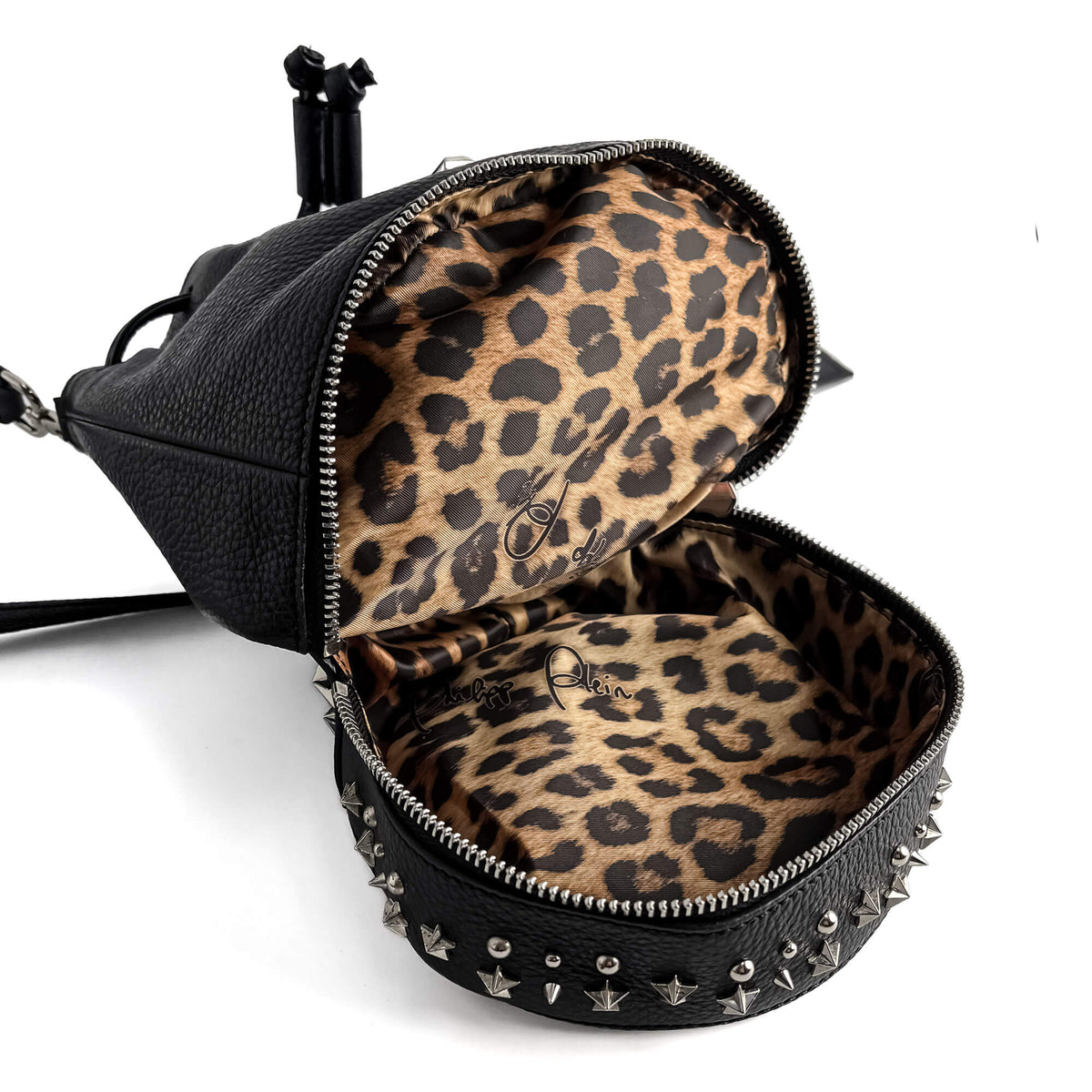 Second hand Philipp Plein Stud Leather Bucket Shoulder Bag Black - Tabita Bags