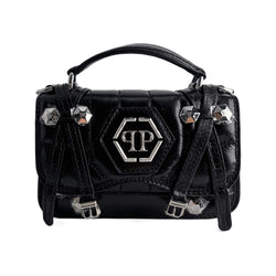 Second hand Philipp Plein Superheroin Hexagon Small Calf Leather 2 - Ways Flap Belt Bag Black - Tabita Bags