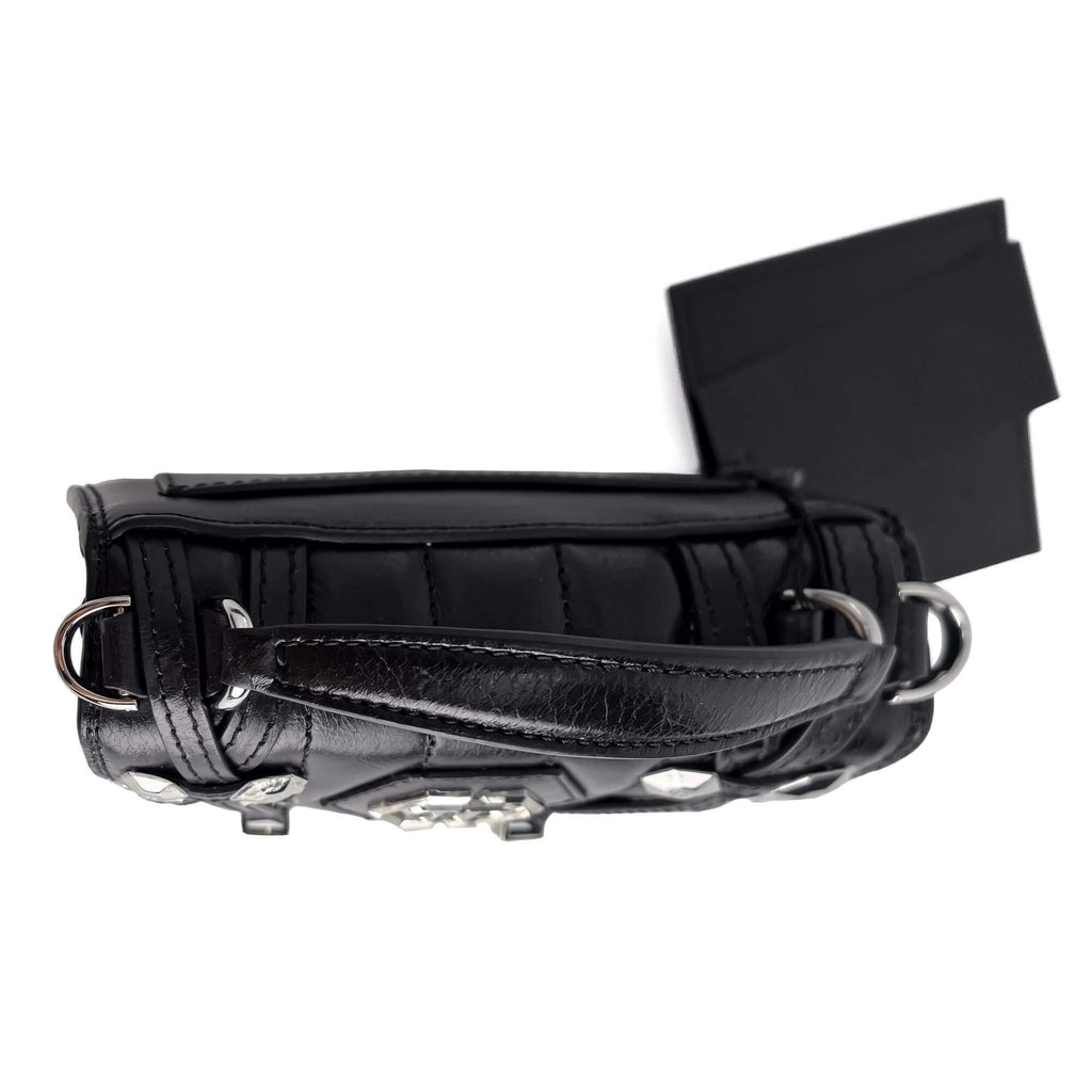 Second hand Philipp Plein Superheroin Hexagon Small Calf Leather 2 - Ways Flap Belt Bag Black - Tabita Bags
