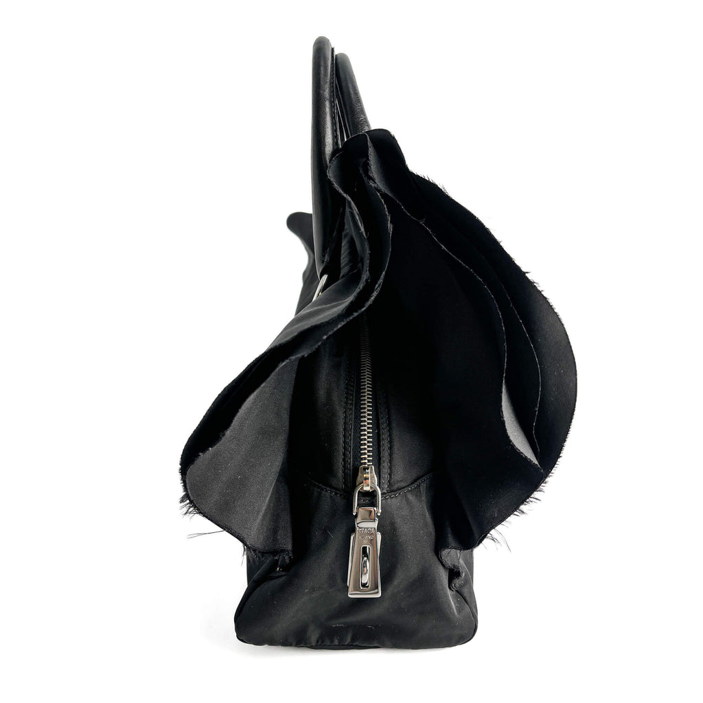 Second hand Prada Bowler Handbag Econyl Nylon Black - Tabita Bags