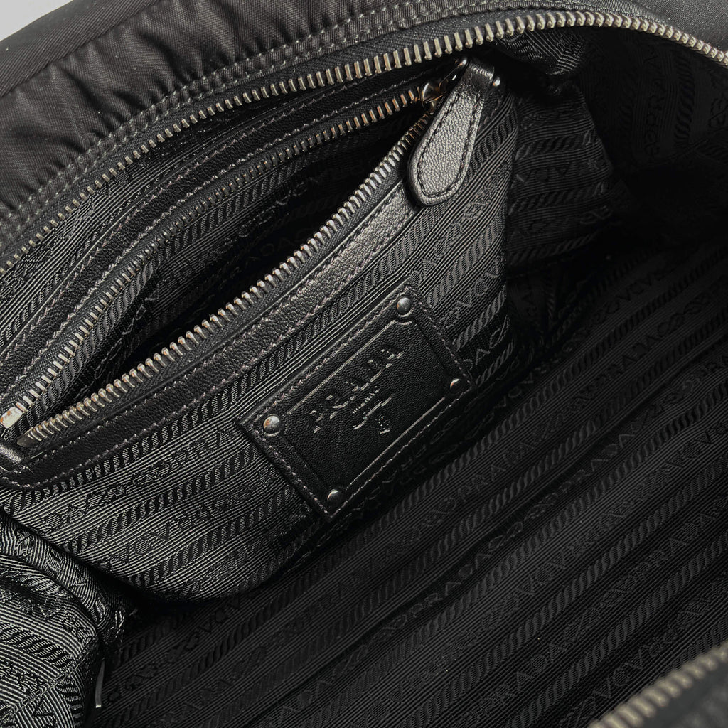 Second hand Prada Bowler Handbag Econyl Nylon Black - Tabita Bags