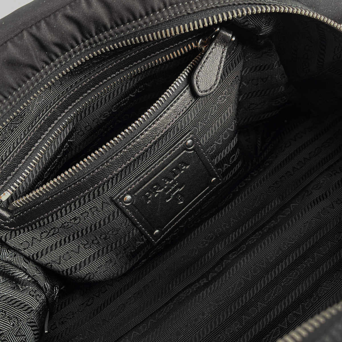 Second hand Prada Bowler Handbag Econyl Nylon Black - Tabita Bags