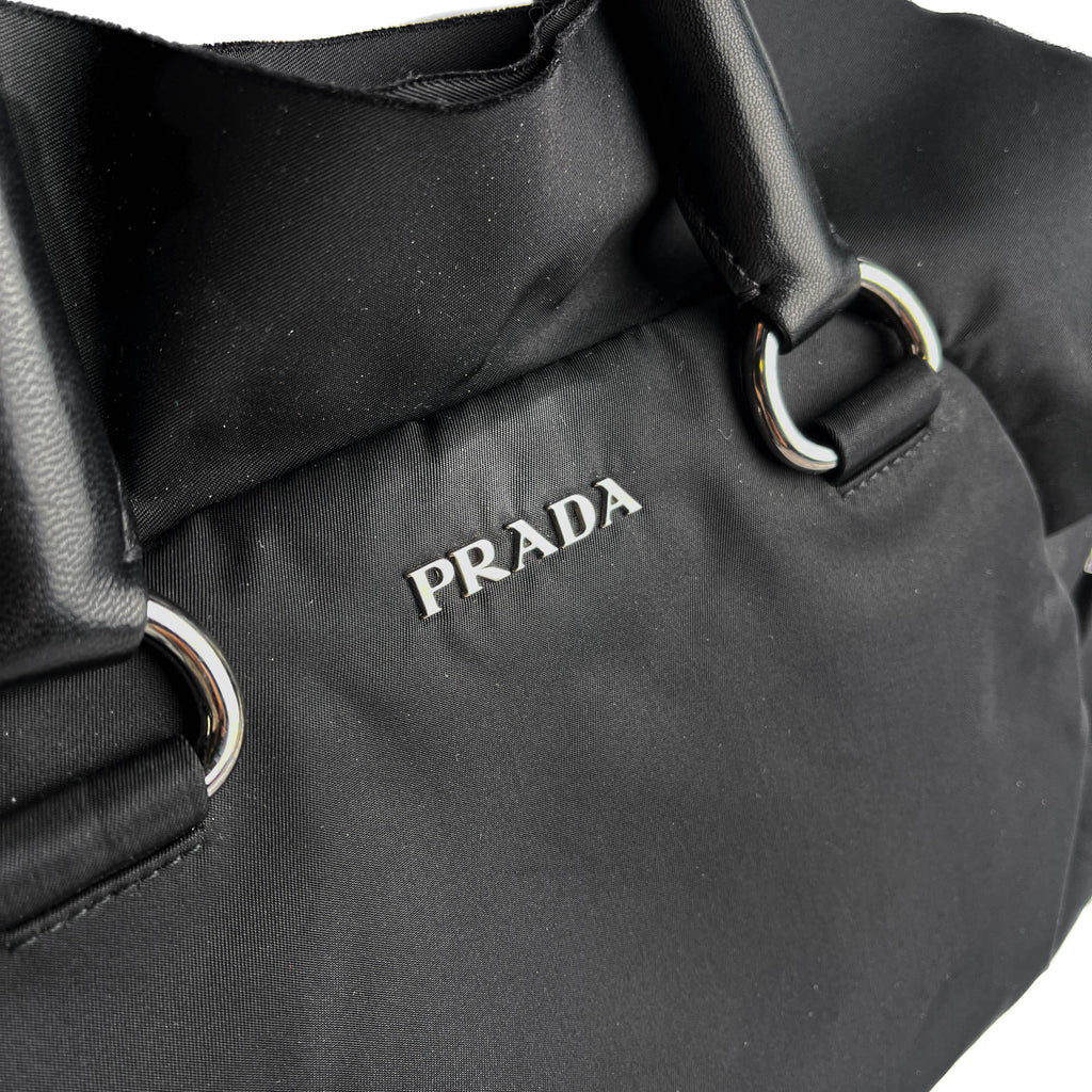 Second hand Prada Bowler Handbag Econyl Nylon Black - Tabita Bags