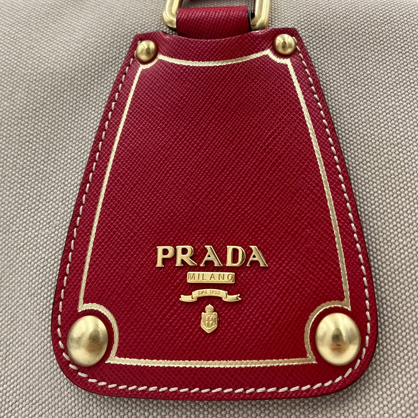 Second hand Prada Bowler Shoulder Bag Canapa Canvas Bicolor - Tabita Bags