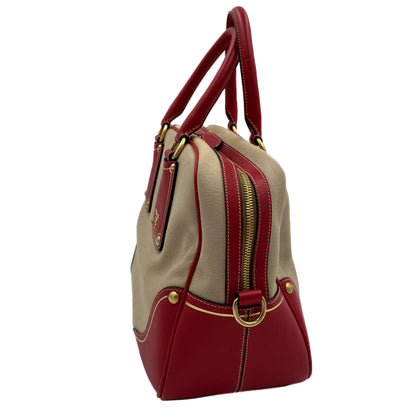 Second hand Prada Bowler Shoulder Bag Canapa Canvas Bicolor - Tabita Bags