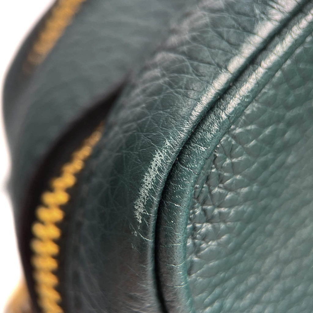 Second hand Prada Camera Shoulder Bag Daino Leather Green - Tabita Bags