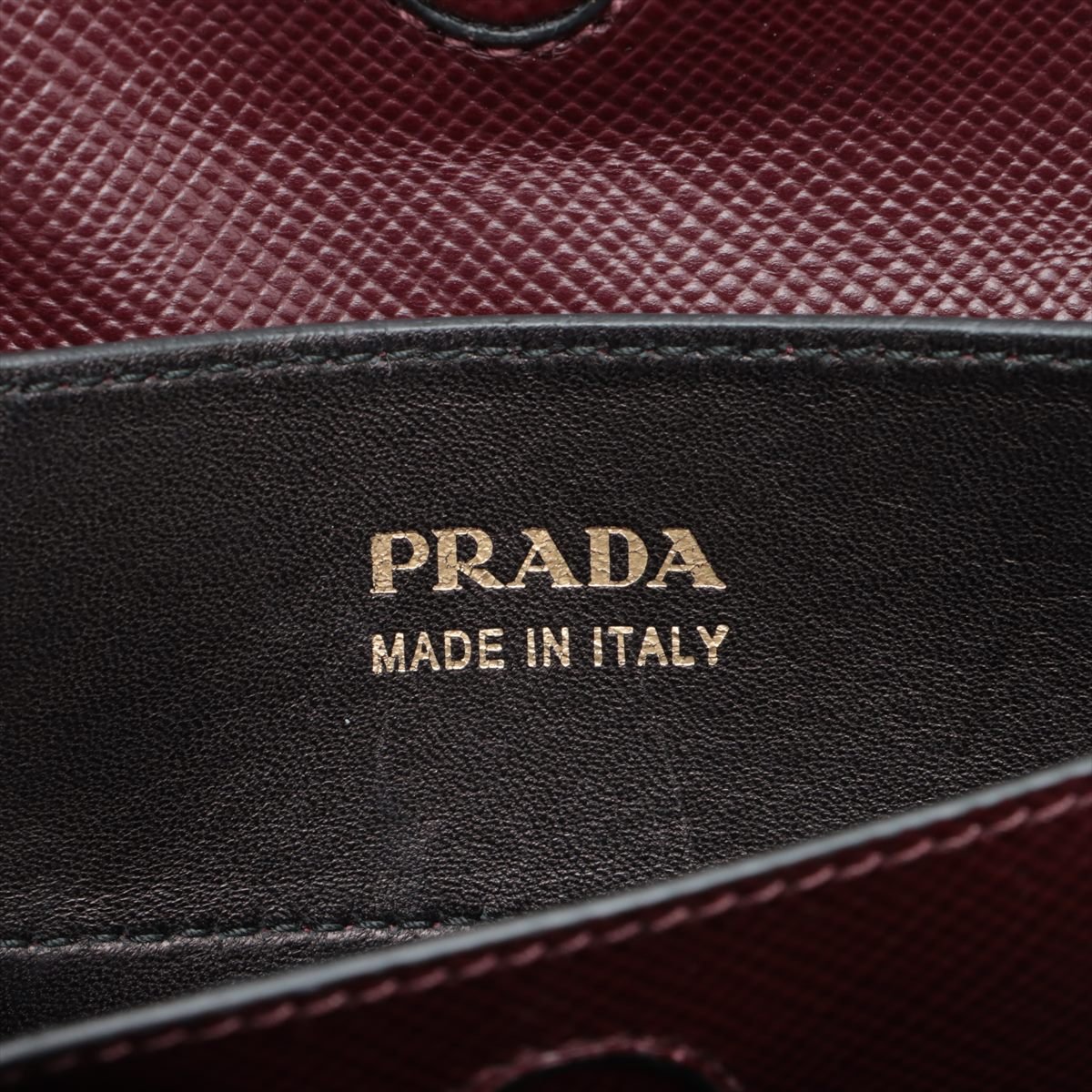 Second hand Prada Double Saffiano Leather Tote Bag Burgundy - Tabita Bags