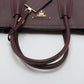 Second hand Prada Double Saffiano Leather Tote Bag Burgundy - Tabita Bags