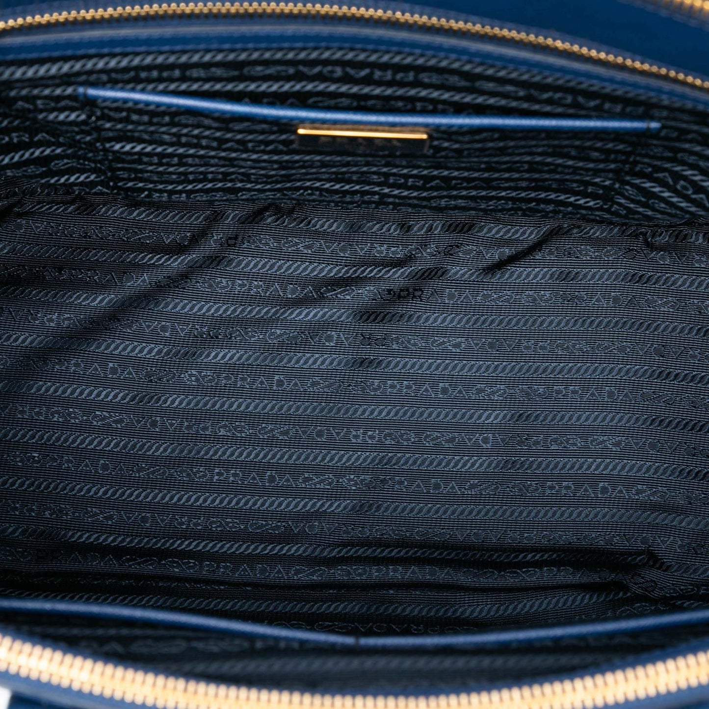 Second hand Prada Galleria Large Saffiano Lux Leather Tote Handbag Blue - Tabita Bags