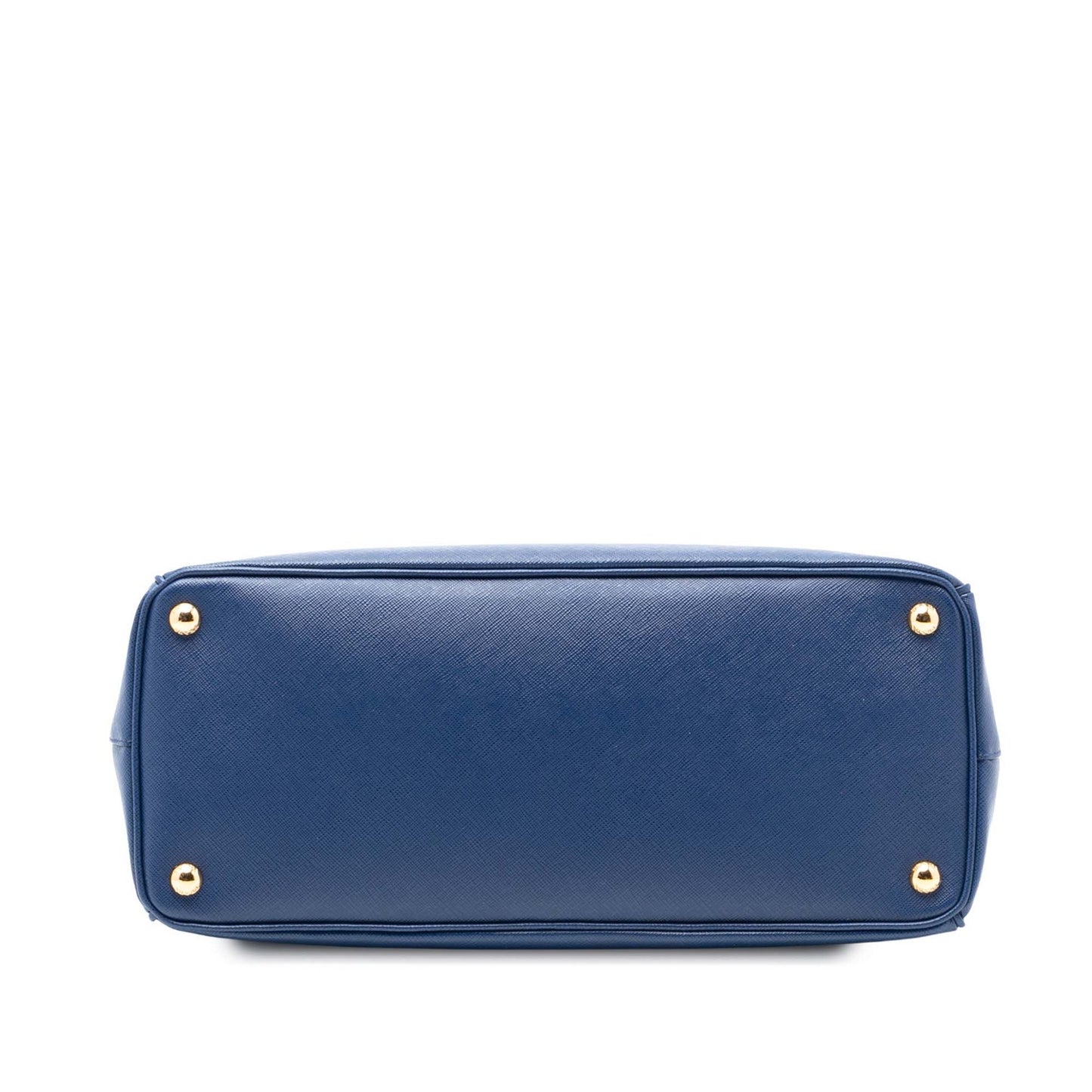 Second hand Prada Galleria Large Saffiano Lux Leather Tote Handbag Blue - Tabita Bags