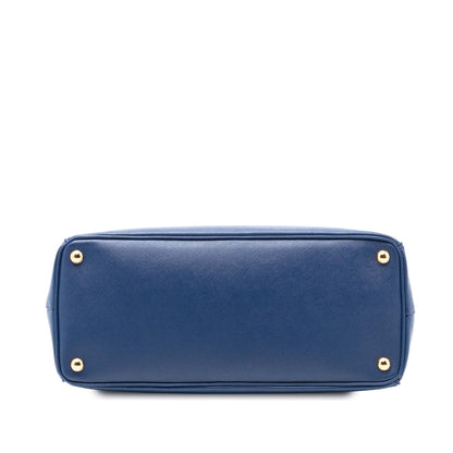 Second hand Prada Galleria Large Saffiano Lux Leather Tote Handbag Blue - Tabita Bags