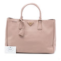 Second hand Prada Galleria Large Saffiano Lux Leather Tote Handbag Brown - Tabita Bags