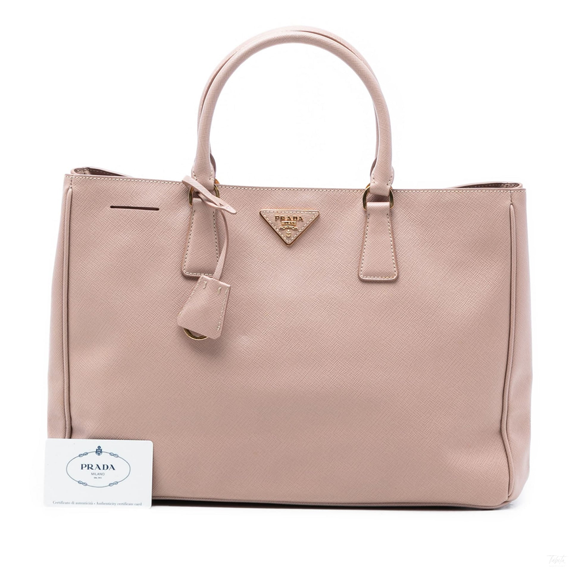 Second hand Prada Galleria Large Saffiano Lux Leather Tote Handbag Brown - Tabita Bags