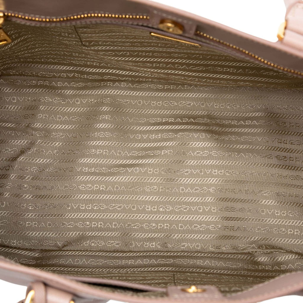 Second hand Prada Galleria Large Saffiano Lux Leather Tote Handbag Brown - Tabita Bags