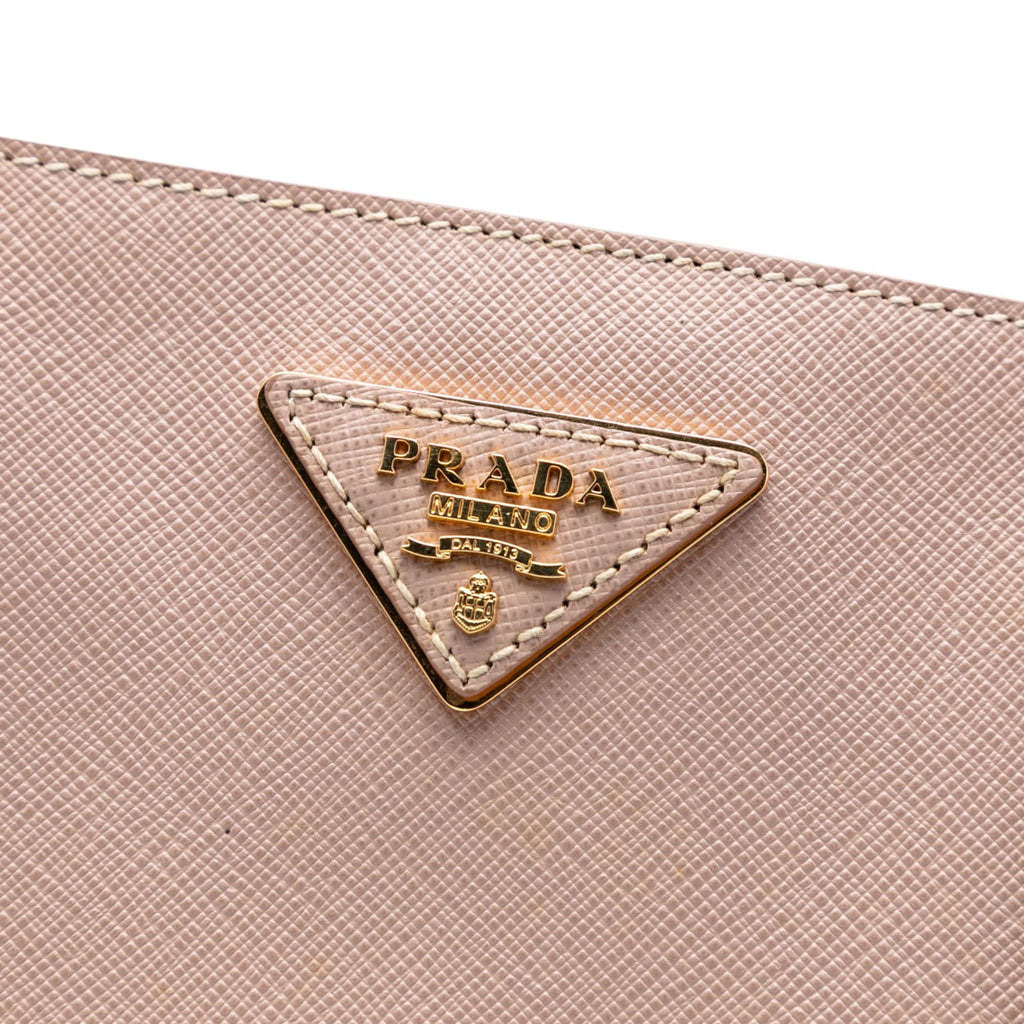 Second hand Prada Galleria Large Saffiano Lux Leather Tote Handbag Brown - Tabita Bags