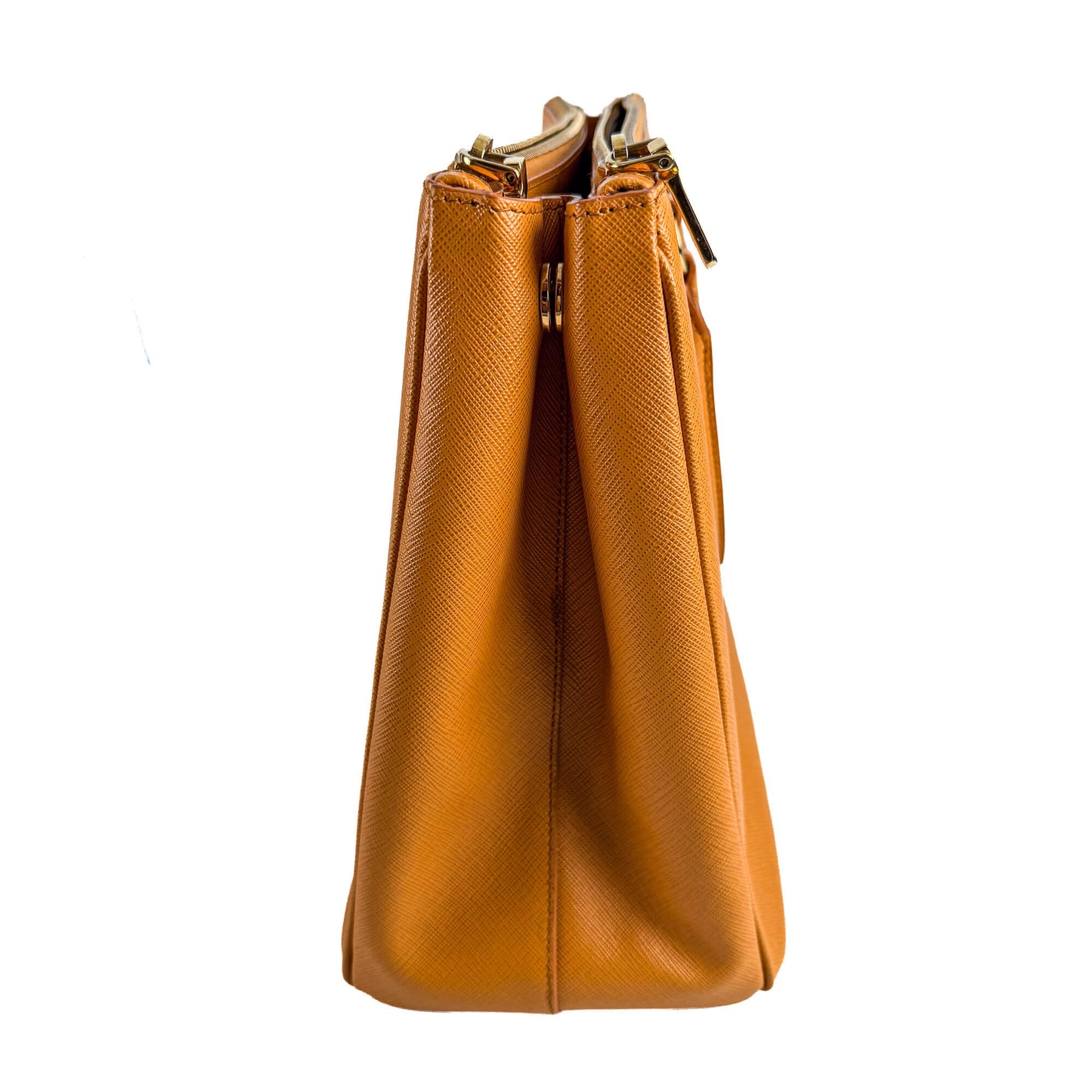 Second hand Prada Galleria Large Saffiano Lux Leather Tote Handbag Mustard - Tabita Bags