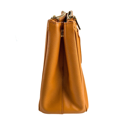 Second hand Prada Galleria Large Saffiano Lux Leather Tote Handbag Mustard - Tabita Bags