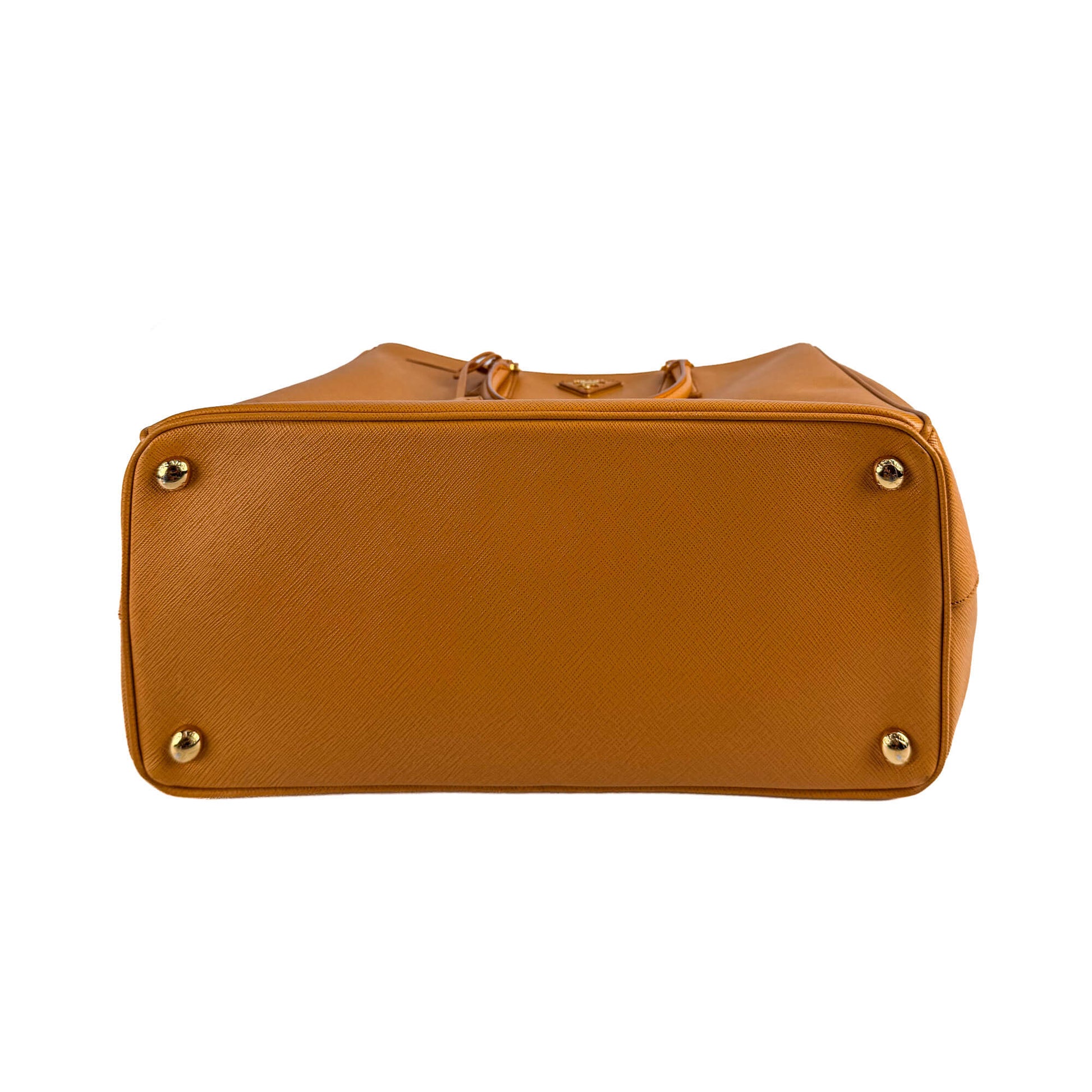 Second hand Prada Galleria Large Saffiano Lux Leather Tote Handbag Mustard - Tabita Bags