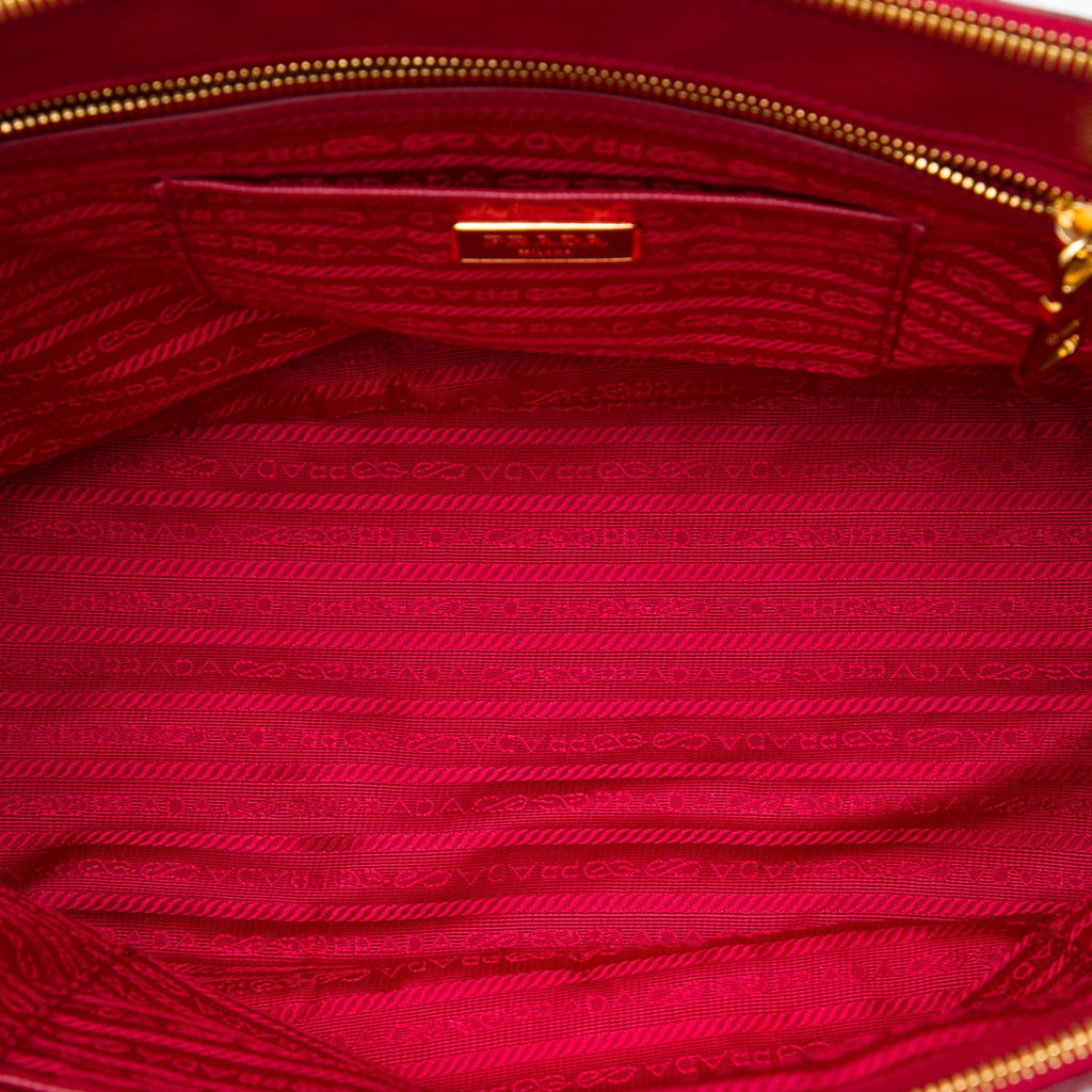 Second hand Prada Galleria Large Saffiano Lux Leather Tote Handbag Red - Tabita Bags